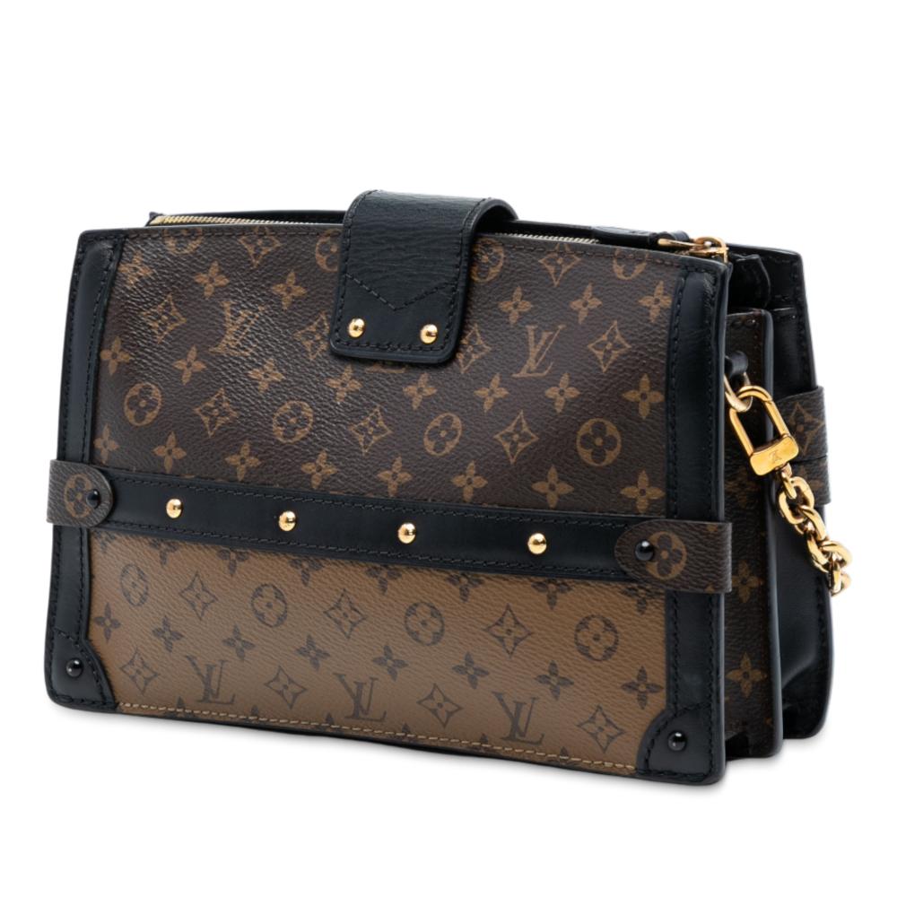 Louis Vuitton B Louis Vuitton Brown Monogram Canvas Fabric Monogram Reverse Trunk Clutch France