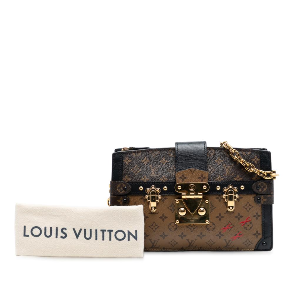 Louis Vuitton B Louis Vuitton Brown Monogram Canvas Fabric Monogram Reverse Trunk Clutch France