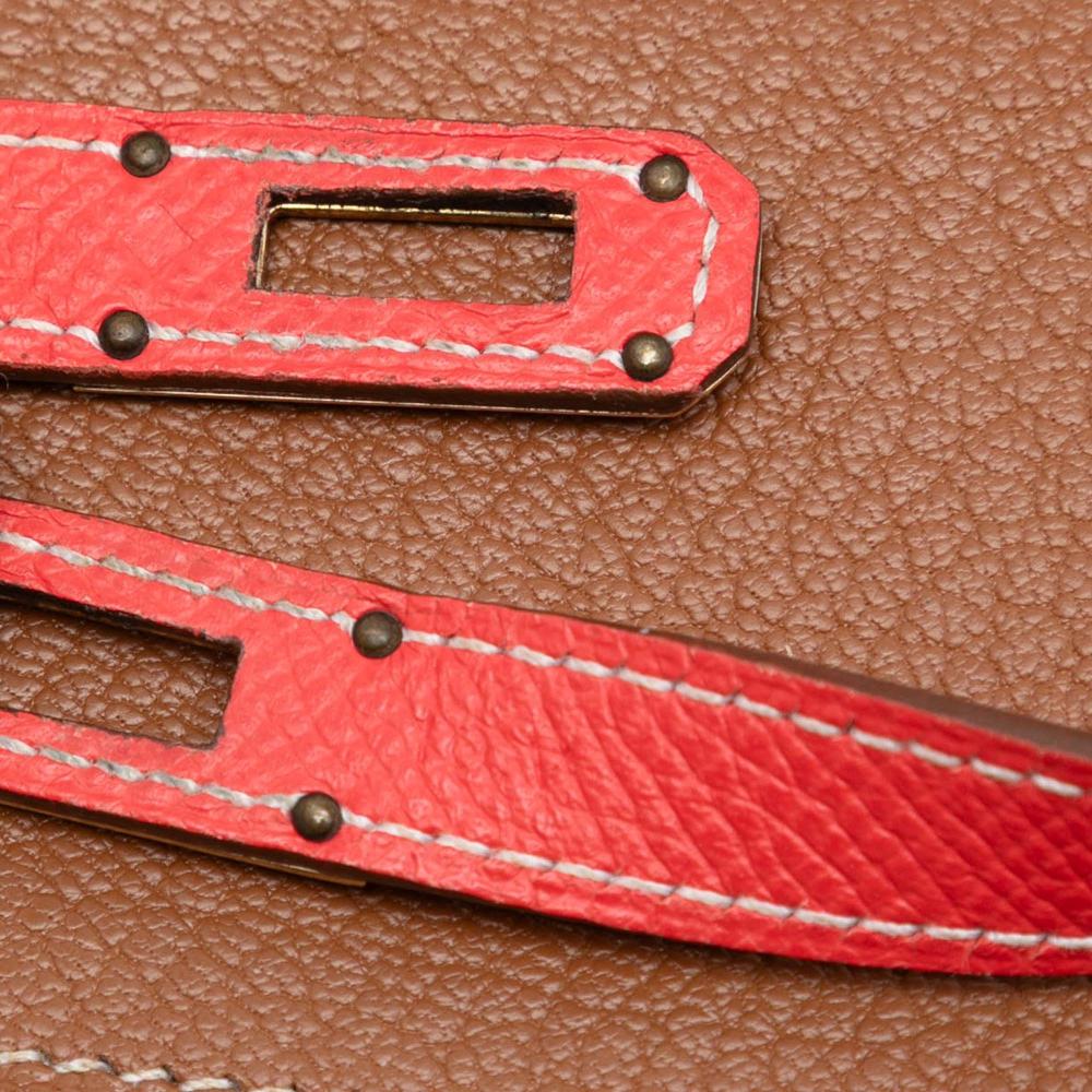 Hermès AB Hermès Red Calf Leather Epsom Kelly Depliant Wallet France