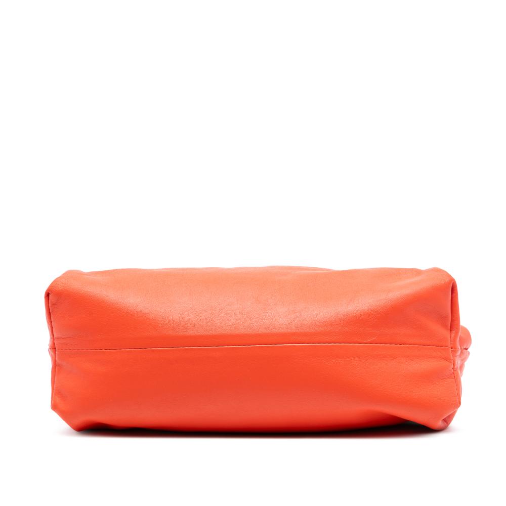 Bottega Veneta B Bottega Veneta Orange Red Orange Lambskin Leather Leather Lambskin Chain Pouch Italy