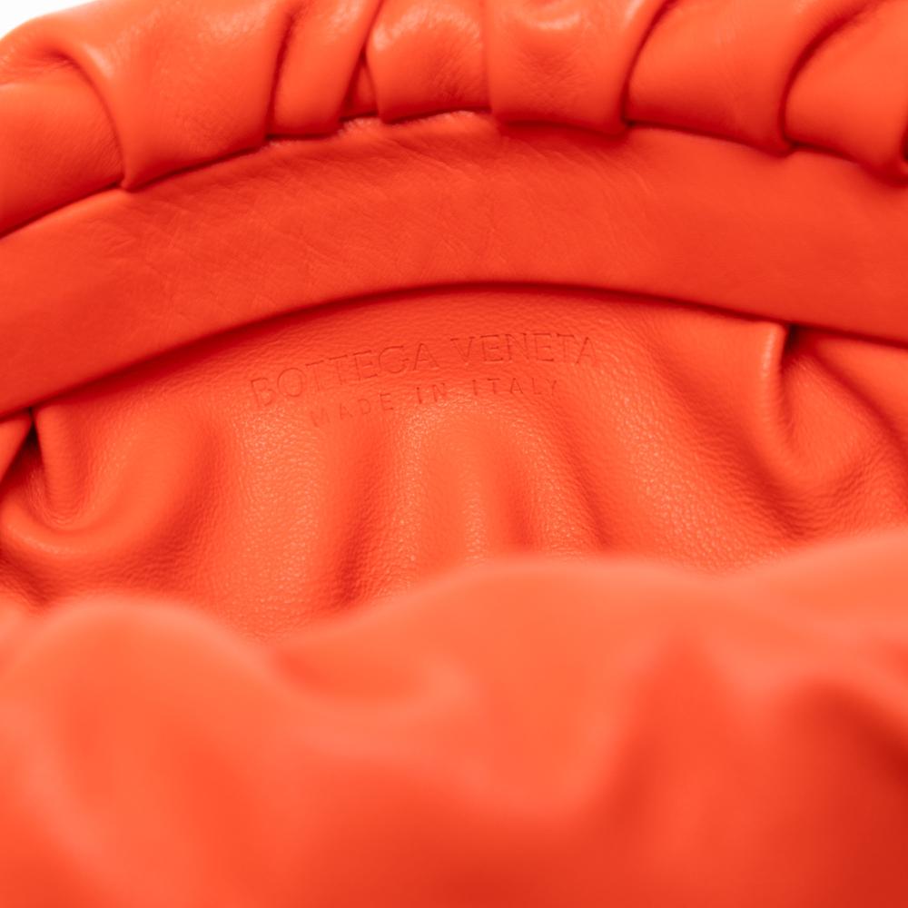 Bottega Veneta B Bottega Veneta Orange Red Orange Lambskin Leather Leather Lambskin Chain Pouch Italy
