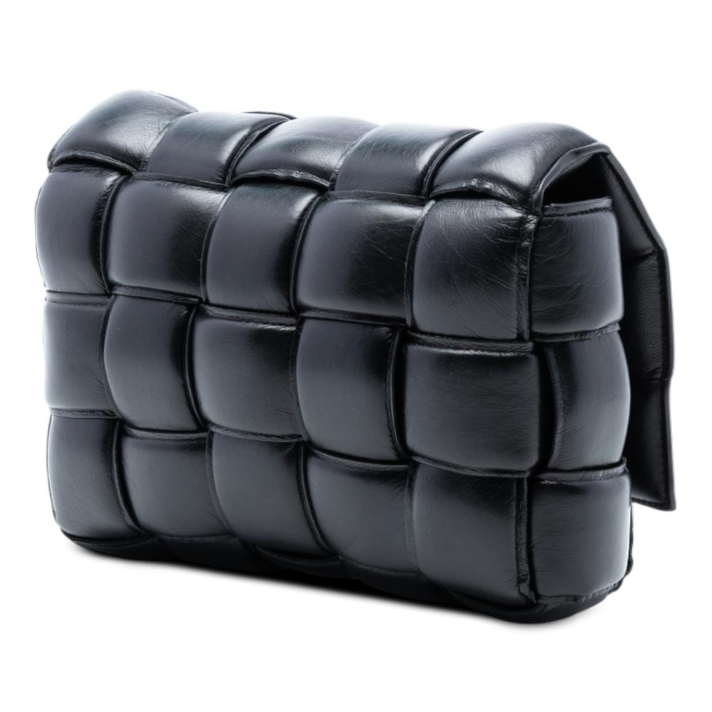 Bottega Veneta B Bottega Veneta Black Nappa Leather Leather Nappa Intrecciato Padded Cassette Crossbody Italy