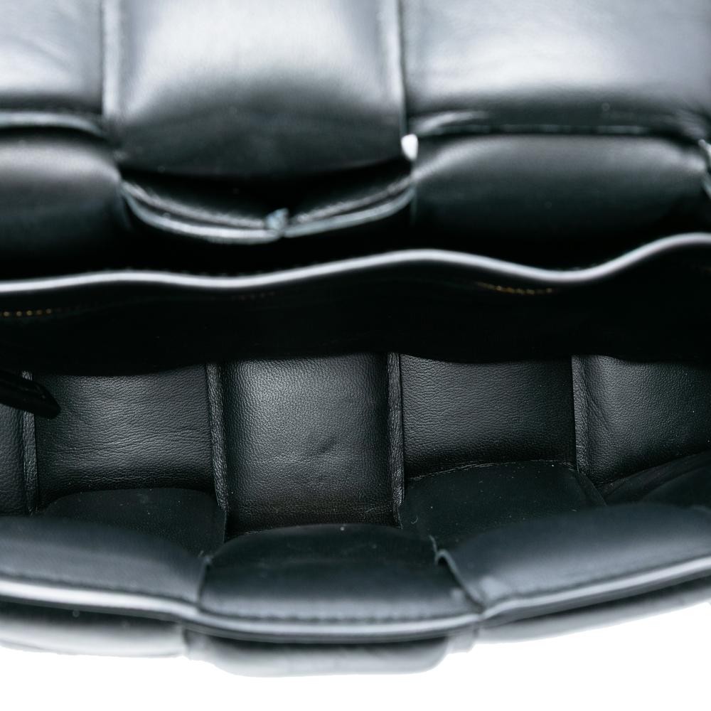 Bottega Veneta B Bottega Veneta Black Nappa Leather Leather Nappa Intrecciato Padded Cassette Crossbody Italy