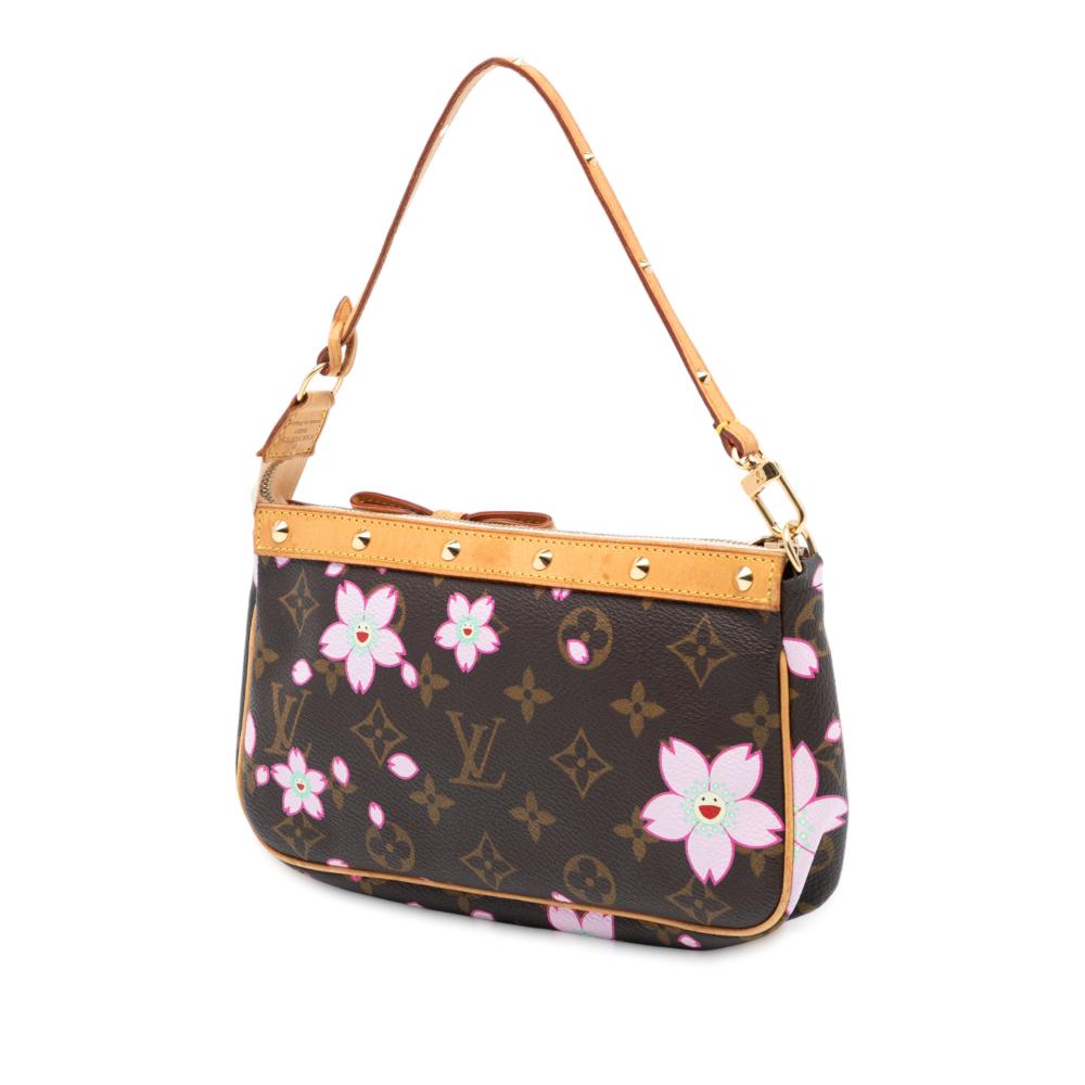 Louis Vuitton Brown Takashi Murakami Monogram Cherry Blossom Pochette Accessoires France