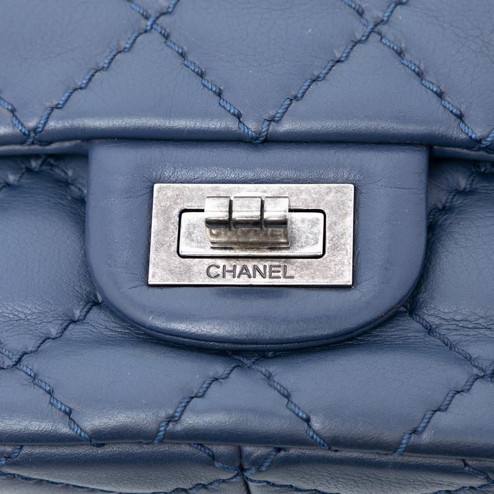 Chanel AB Chanel Blue Calf Leather Reissue 2.55 Aged skin Double Flap 226 Italy