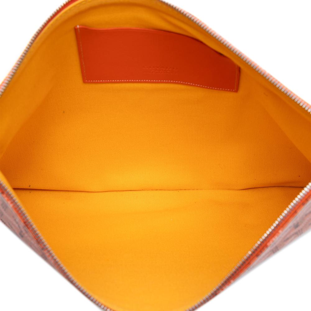 Goyard AB Goyard Orange Coated Canvas Fabric Goyardine Senat MM France
