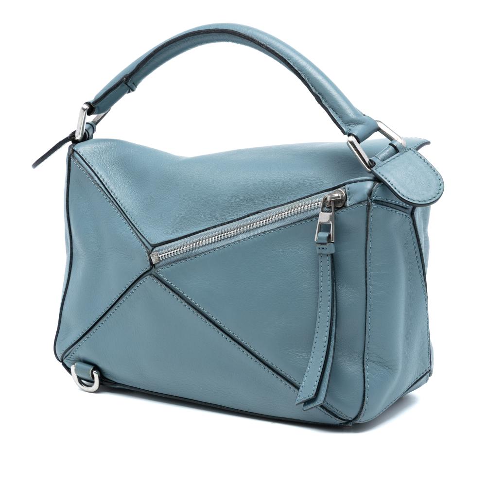 Loewe B LOEWE Blue Light Blue Calf Leather Small skin Puzzle Satchel Spain