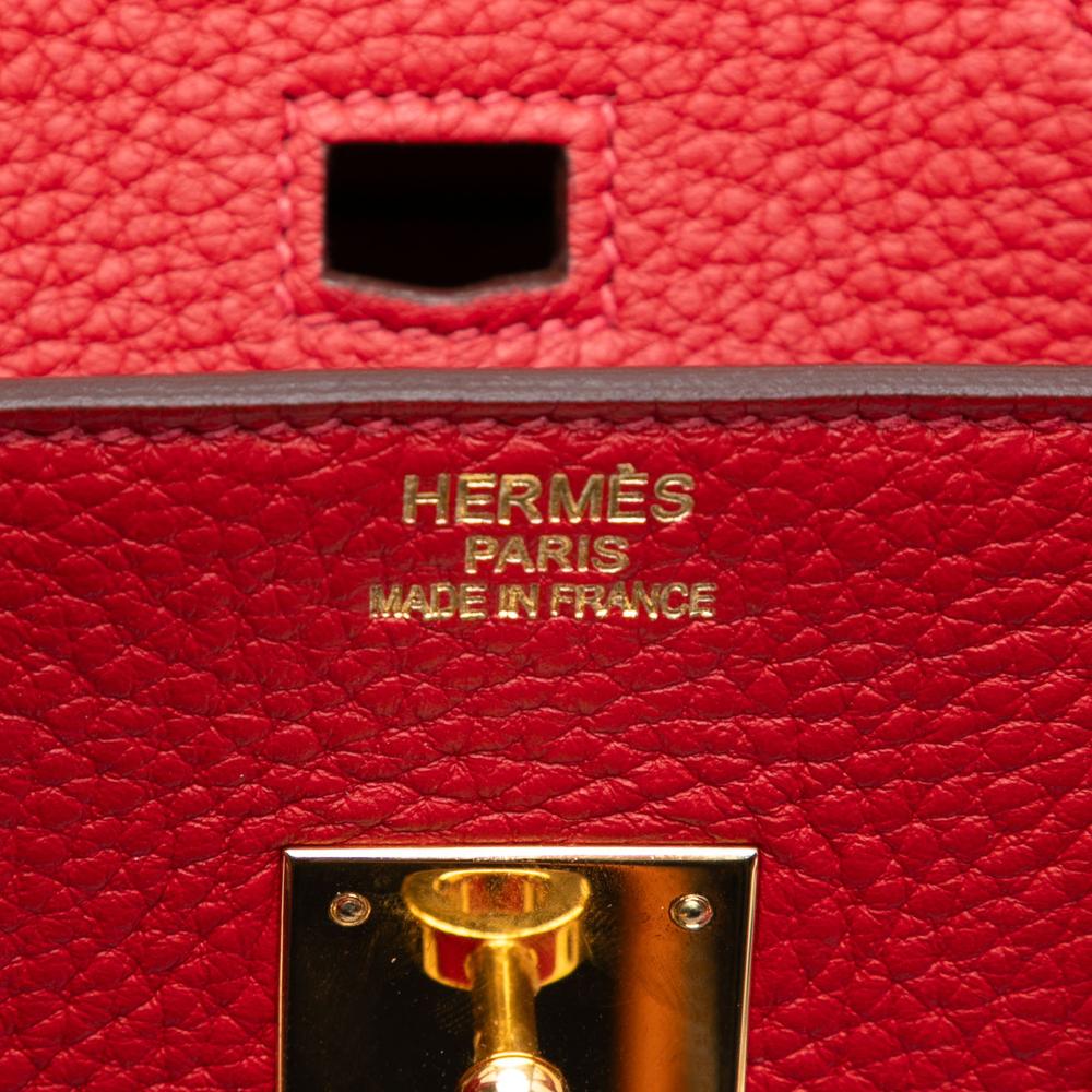 Hermès AB Hermès Red Calf Leather Togo Birkin Retourne 35 France