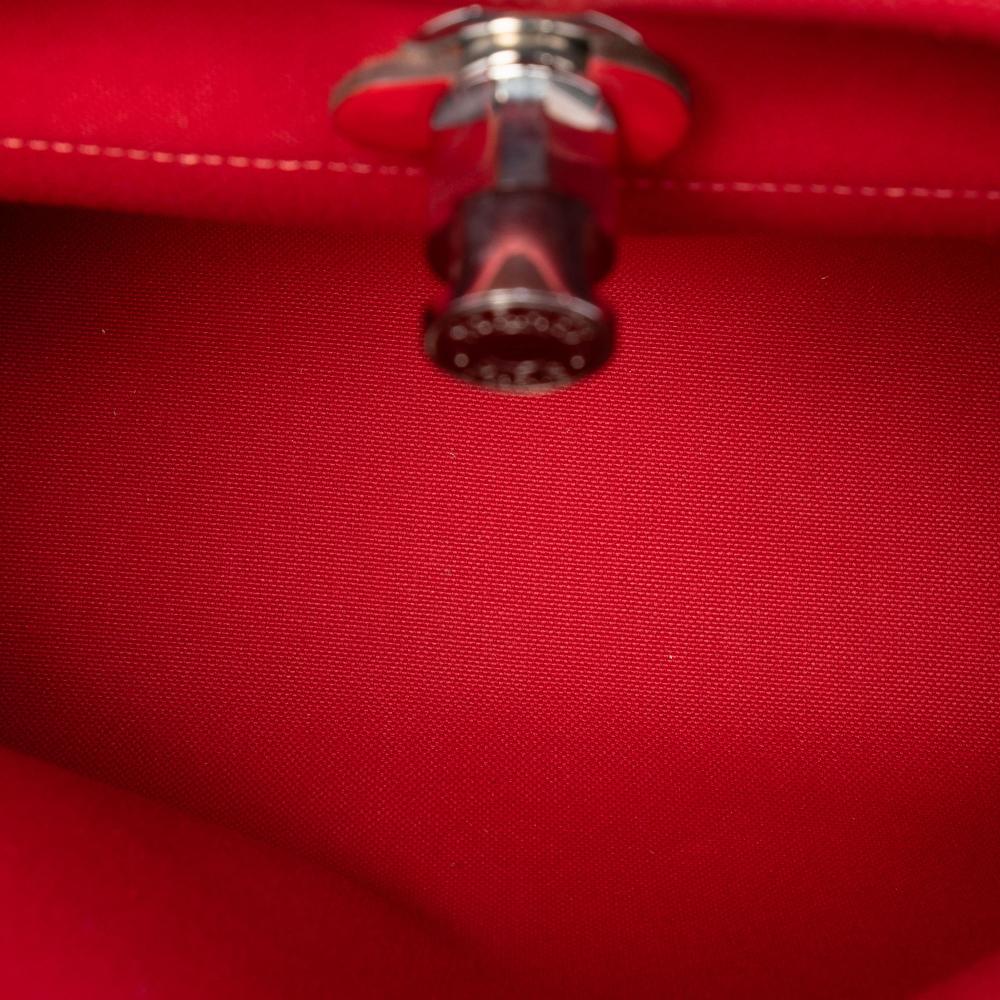 Hermès AB Hermès Red Canvas Fabric Toile Herbag Zip 31 France