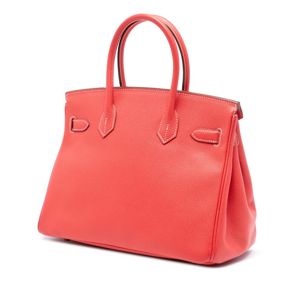 Hermès B Hermès Red with Brown Calf Leather Epsom Candy Verso Birkin Retourne 35 France