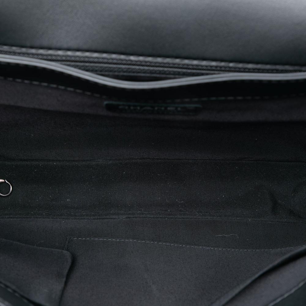 Chanel AB Chanel Black Patent Leather Leather Extra Large Patent Boy Reverso Flap France