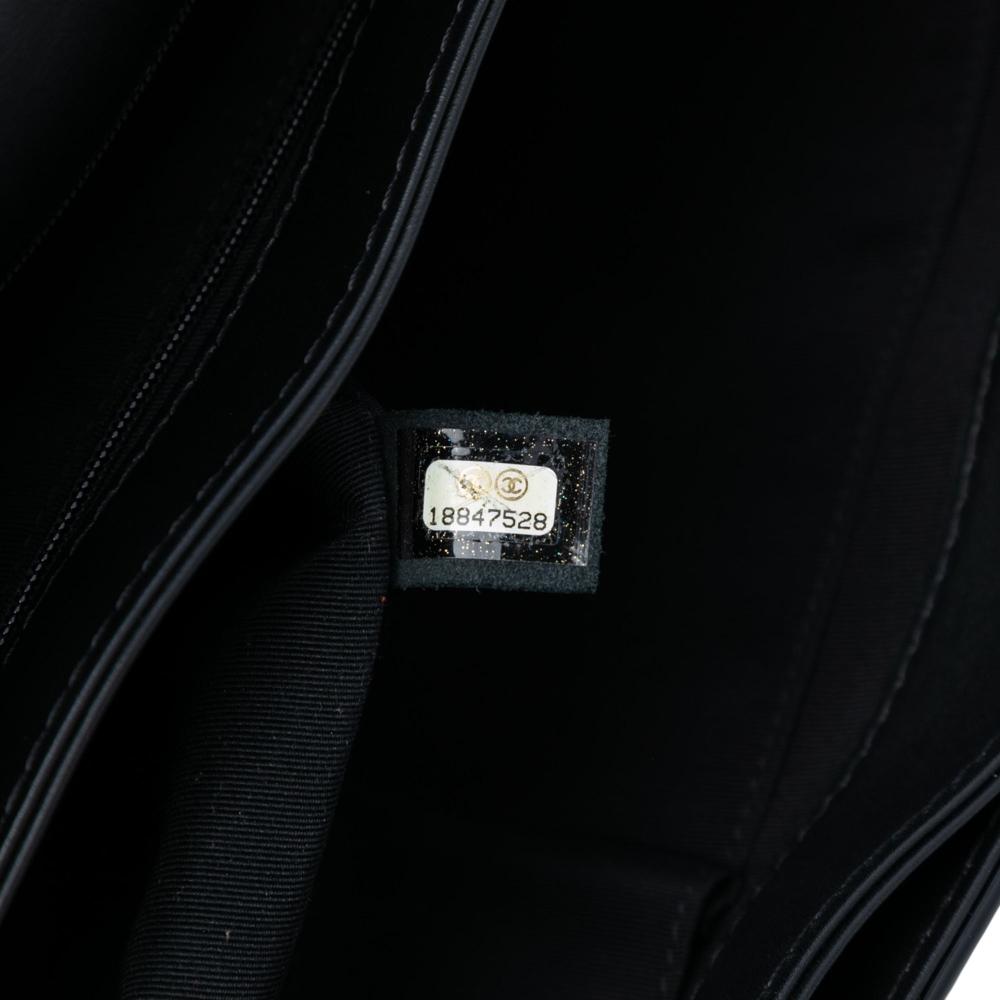 Chanel AB Chanel Black Patent Leather Leather Extra Large Patent Boy Reverso Flap France