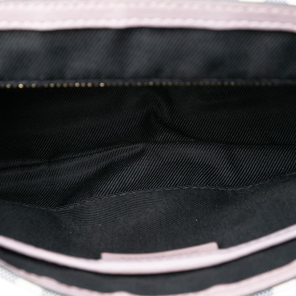 Burberry B Burberry Pink Calf Leather Small Haymarket Check Trimmed Dickens Crossbody Italy