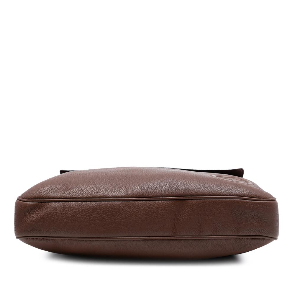 Gucci AB Gucci Brown Calf Leather Soho Briefcase Italy