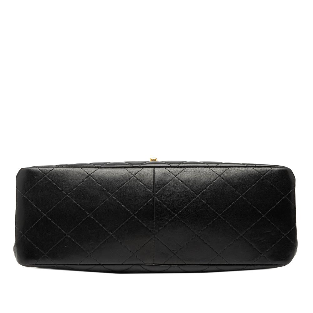 Chanel B Chanel Black Lambskin Leather Leather Jumbo Quilted Lambskin Double Sided Flap France