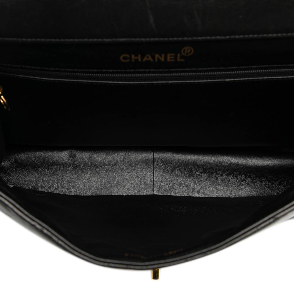Chanel B Chanel Black Lambskin Leather Leather Jumbo Quilted Lambskin Double Sided Flap France