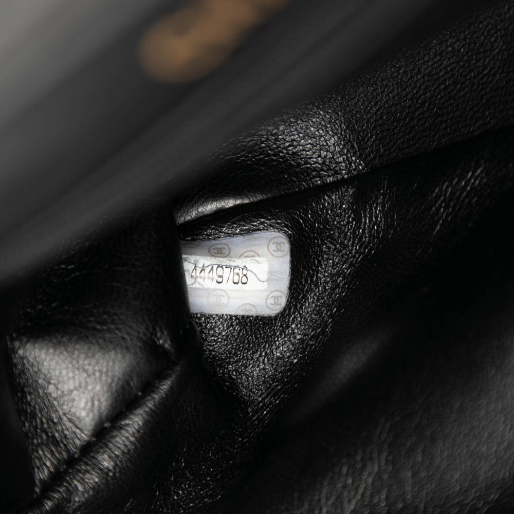 Chanel B Chanel Black Lambskin Leather Leather Jumbo Quilted Lambskin Double Sided Flap France