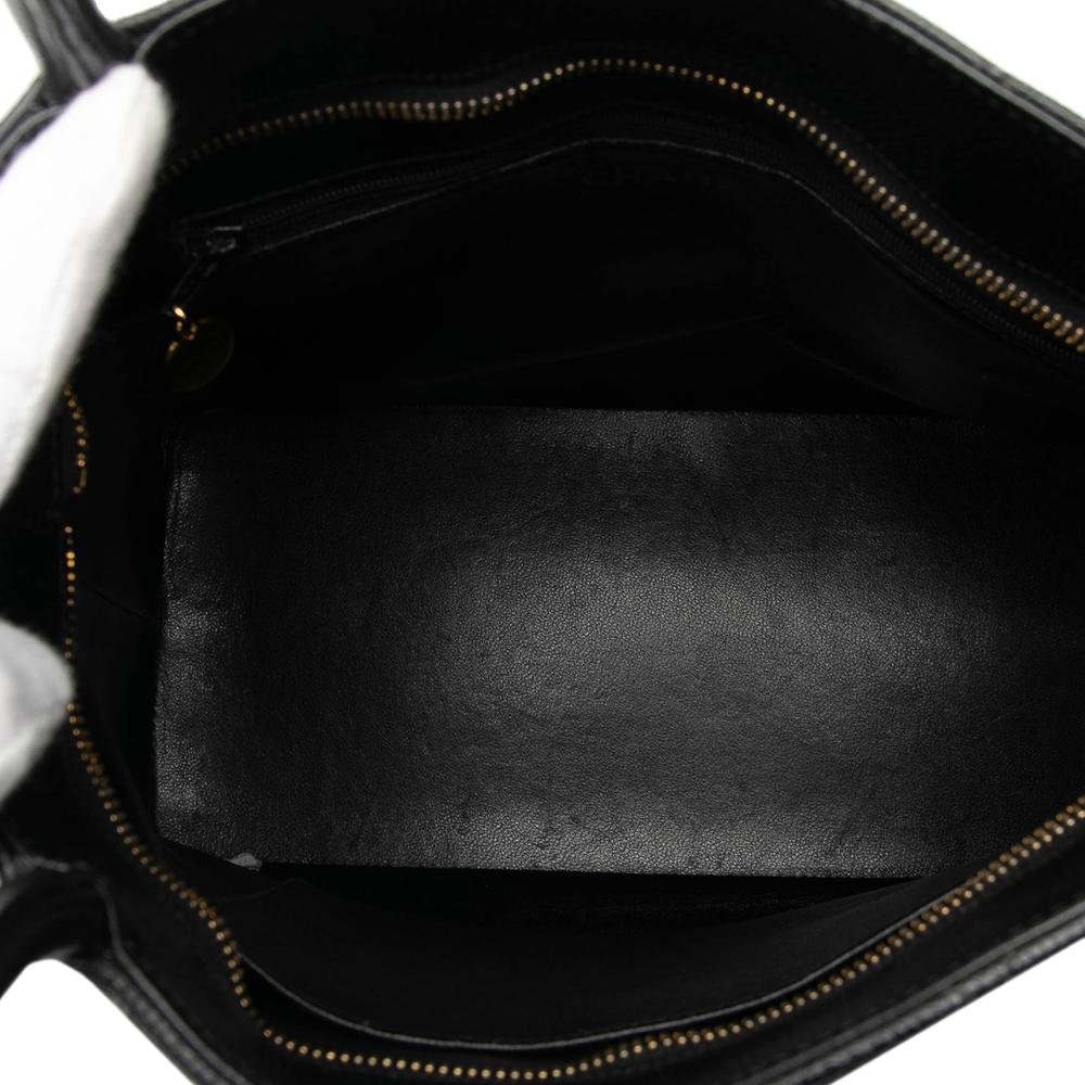 Chanel B Chanel Black Caviar Leather Leather Caviar Medallion Tote France