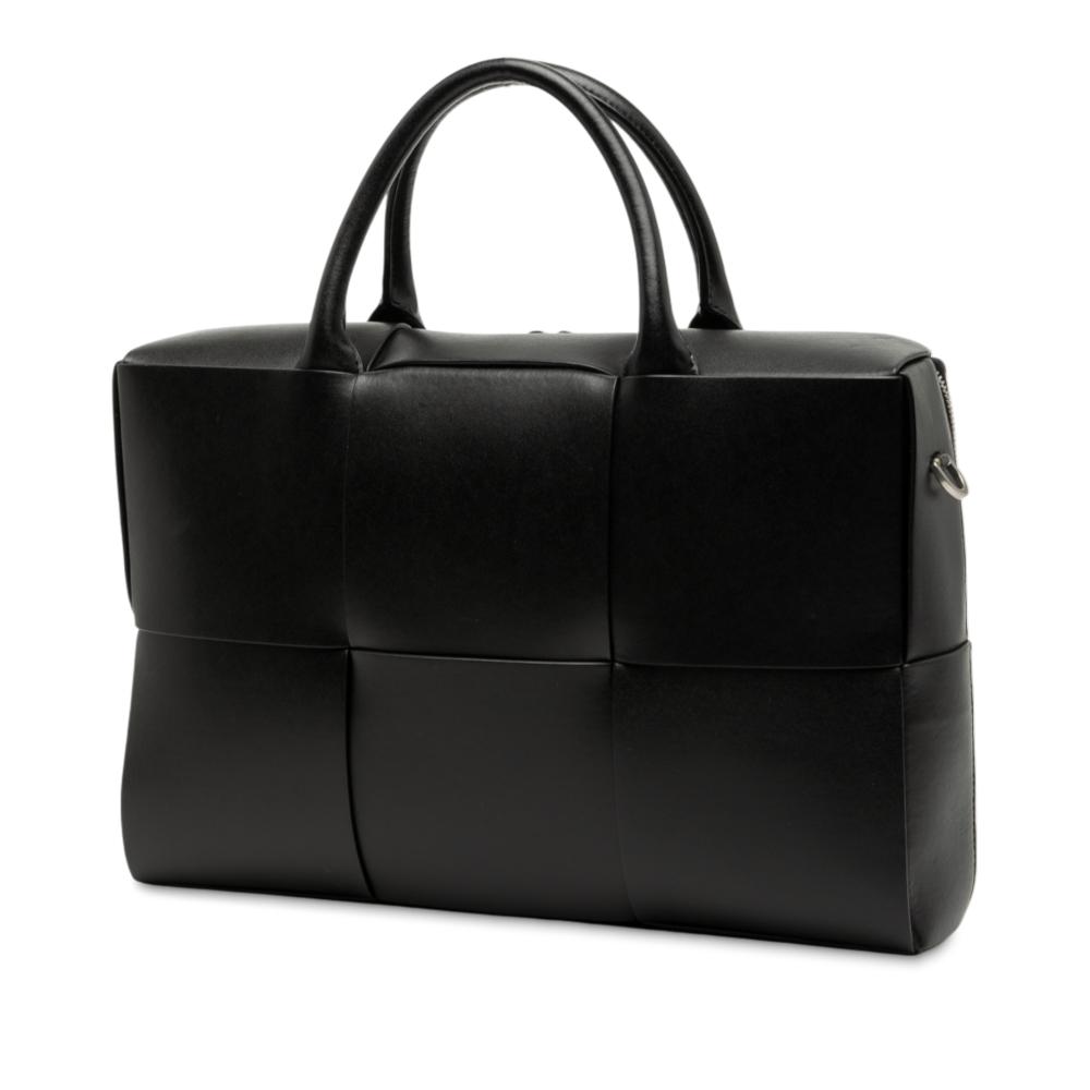 Bottega Veneta AB Bottega Veneta Black Calf Leather skin Maxi Intrecciato Arco Briefcase Italy