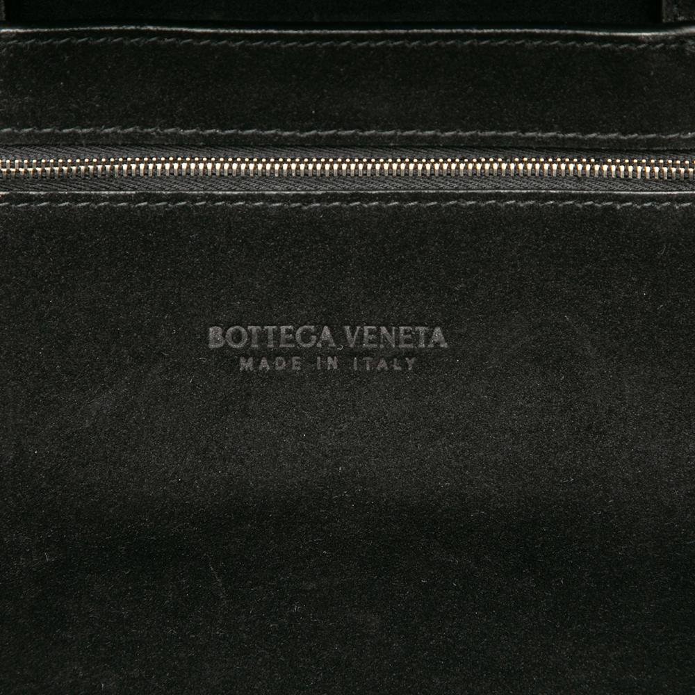 Bottega Veneta AB Bottega Veneta Black Calf Leather skin Maxi Intrecciato Arco Briefcase Italy