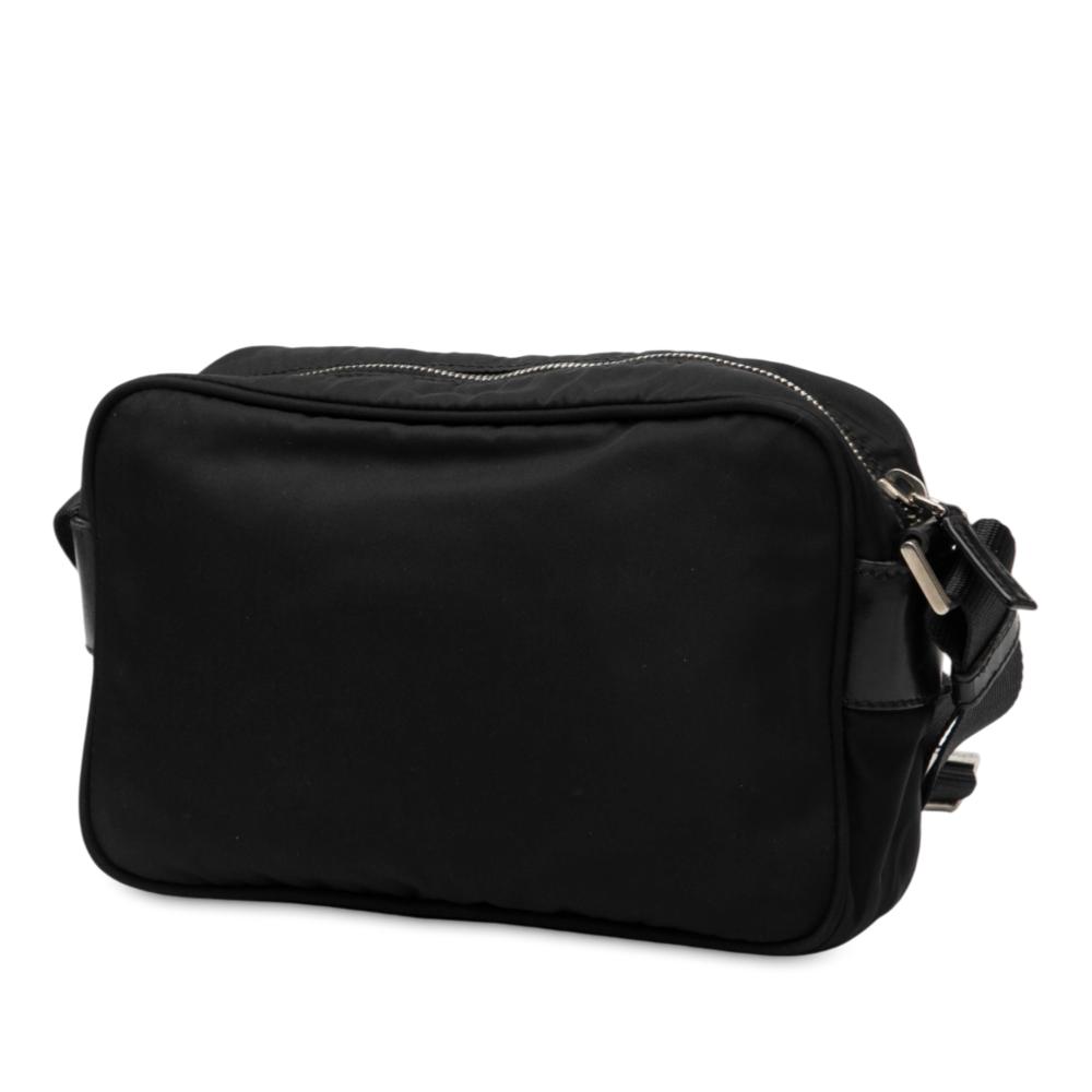 Prada B Prada Black Nylon Fabric Tessuto Camera Bag Italy