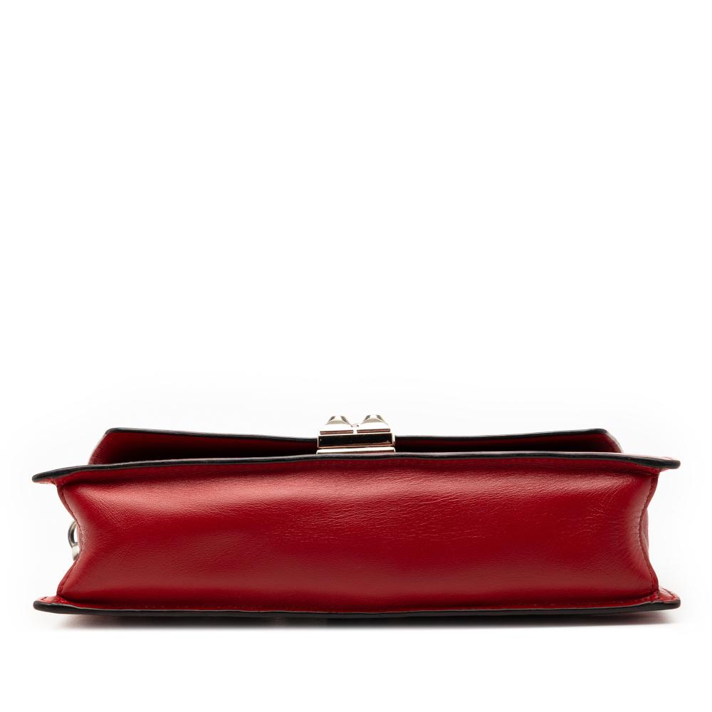 Prada B Prada Red Calf Leather City and Saffiano Elektra Crossbody Italy