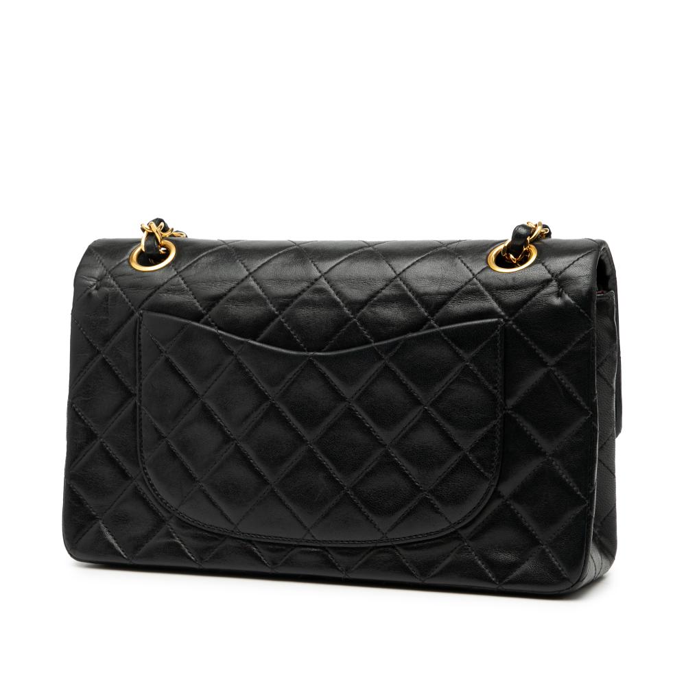 Chanel B Chanel Black Lambskin Leather Leather Small Classic Lambskin Double Flap France