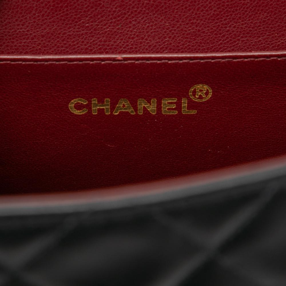 Chanel B Chanel Black Lambskin Leather Leather Maxi XL Classic Lambskin Single Flap France