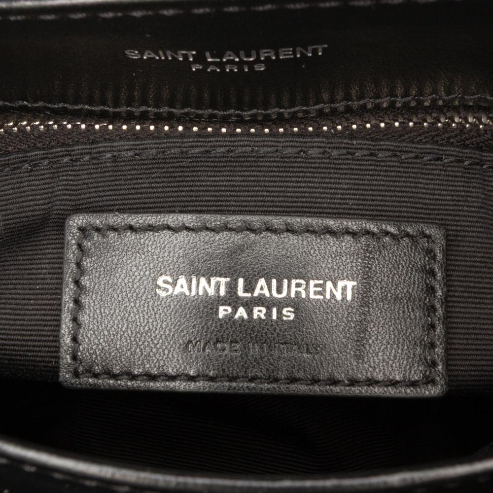 Saint Laurent B Saint Laurent Black Calf Leather Toy Monogram LouLou Crossbody Italy