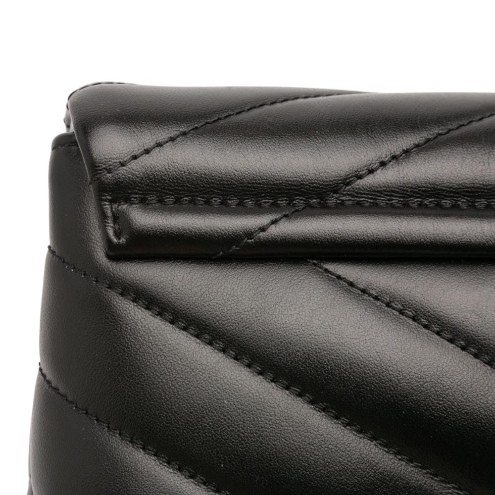 Saint Laurent B Saint Laurent Black Calf Leather Toy Monogram LouLou Crossbody Italy