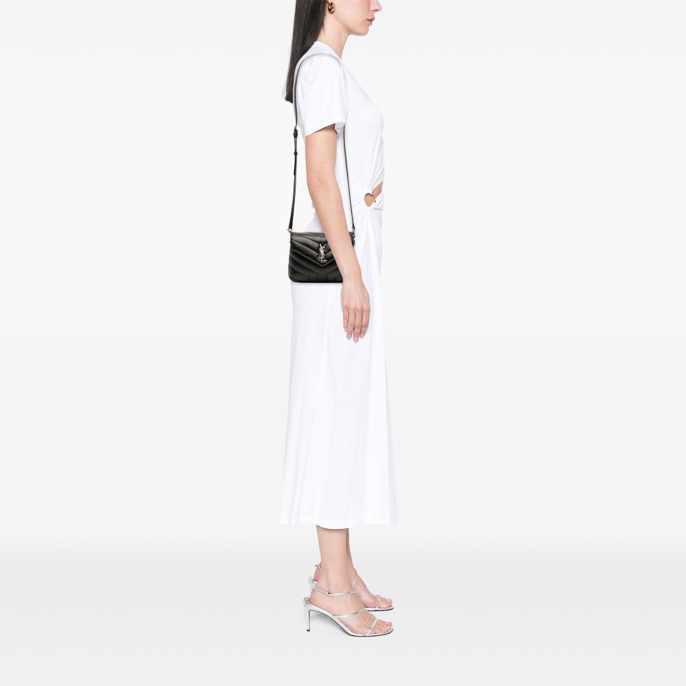 Saint Laurent B Saint Laurent Black Calf Leather Toy Monogram LouLou Crossbody Italy