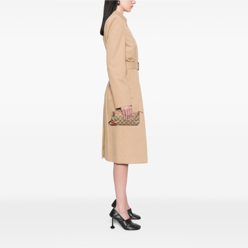 Gucci AB Gucci Brown Beige Canvas Fabric GG Jolicoeur Pochette Italy