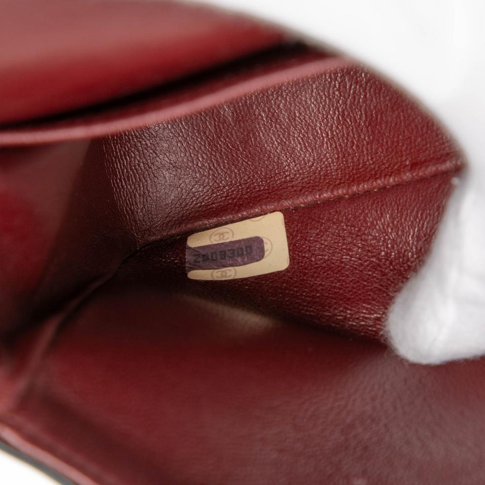 Chanel B Chanel Black Lambskin Leather Leather Small Classic Lambskin Double Flap France