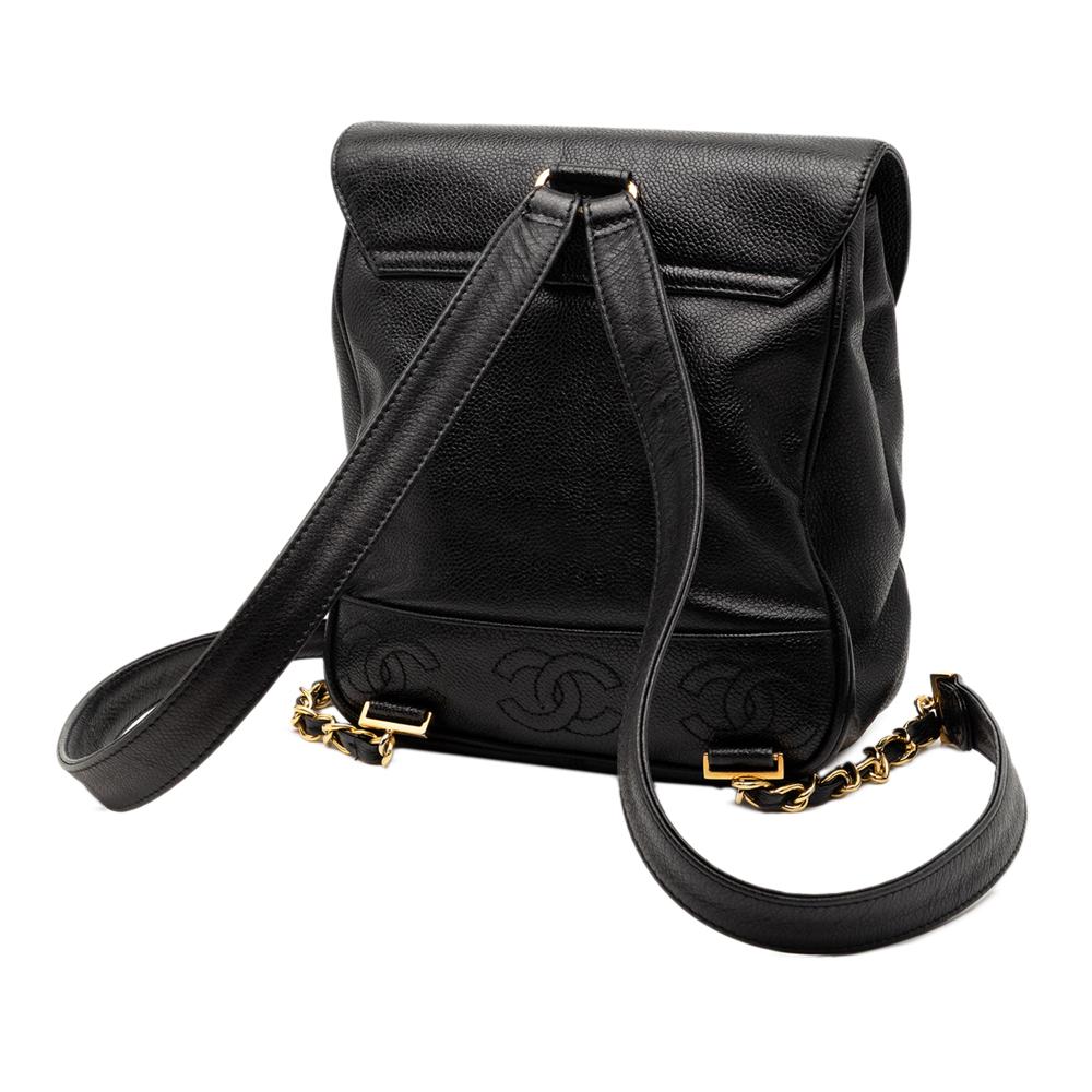 Chanel B Chanel Black Caviar Leather Leather Caviar Triple CC Backpack Italy
