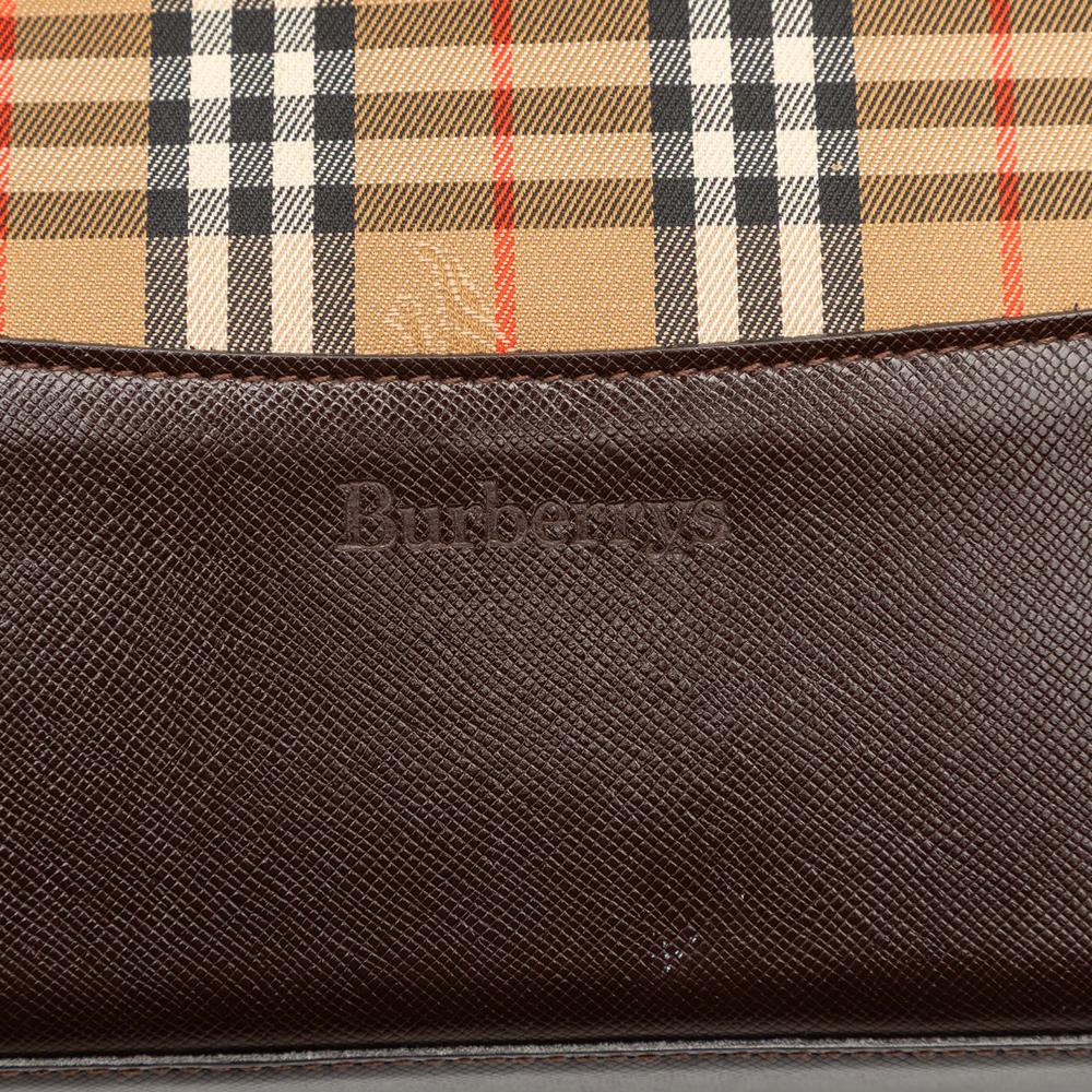 Burberry B Burberry Brown Beige Canvas Fabric Haymarket Check Tote United Kingdom