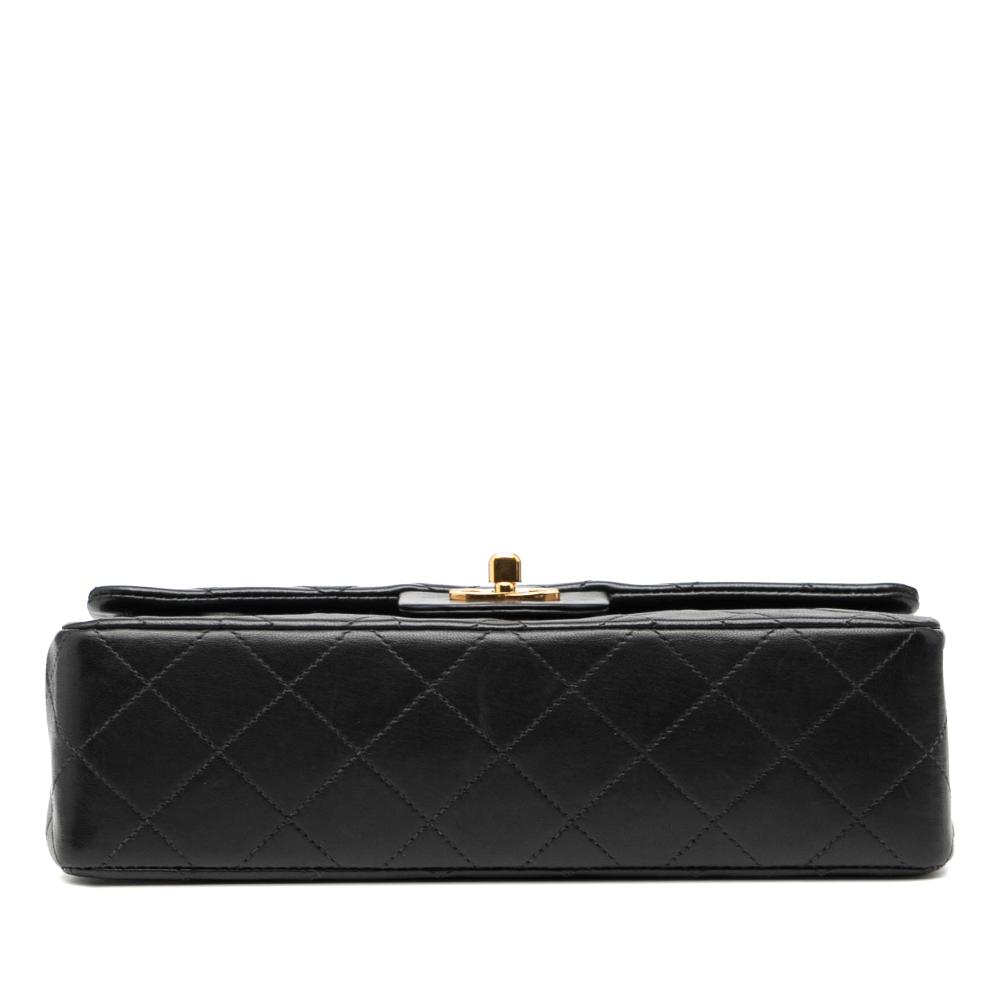 Chanel B Chanel Black Lambskin Leather Leather Small Classic Lambskin Double Flap France