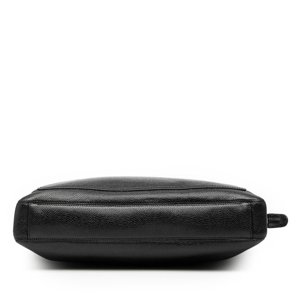 Chanel B Chanel Black Caviar Leather Leather Caviar LAX Logo Tote Italy