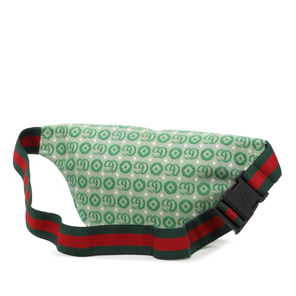 Gucci AB Gucci Green Canvas Fabric Kids GG Star Belt Bag Italy
