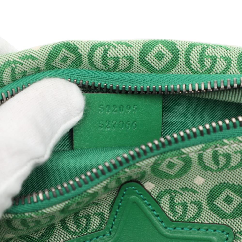 Gucci AB Gucci Green Canvas Fabric Kids GG Star Belt Bag Italy