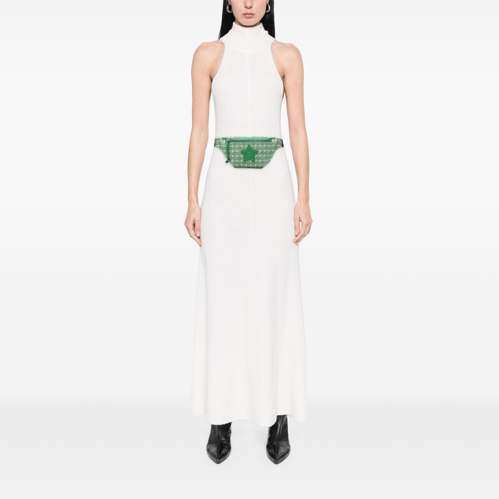 Gucci AB Gucci Green Canvas Fabric Kids GG Star Belt Bag Italy