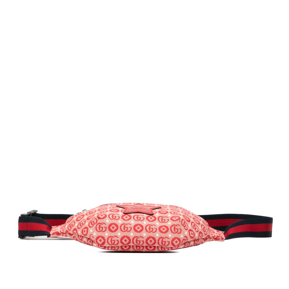 Gucci AB Gucci Red Canvas Fabric Kids GG Supreme Stars Web Belt Bag Italy