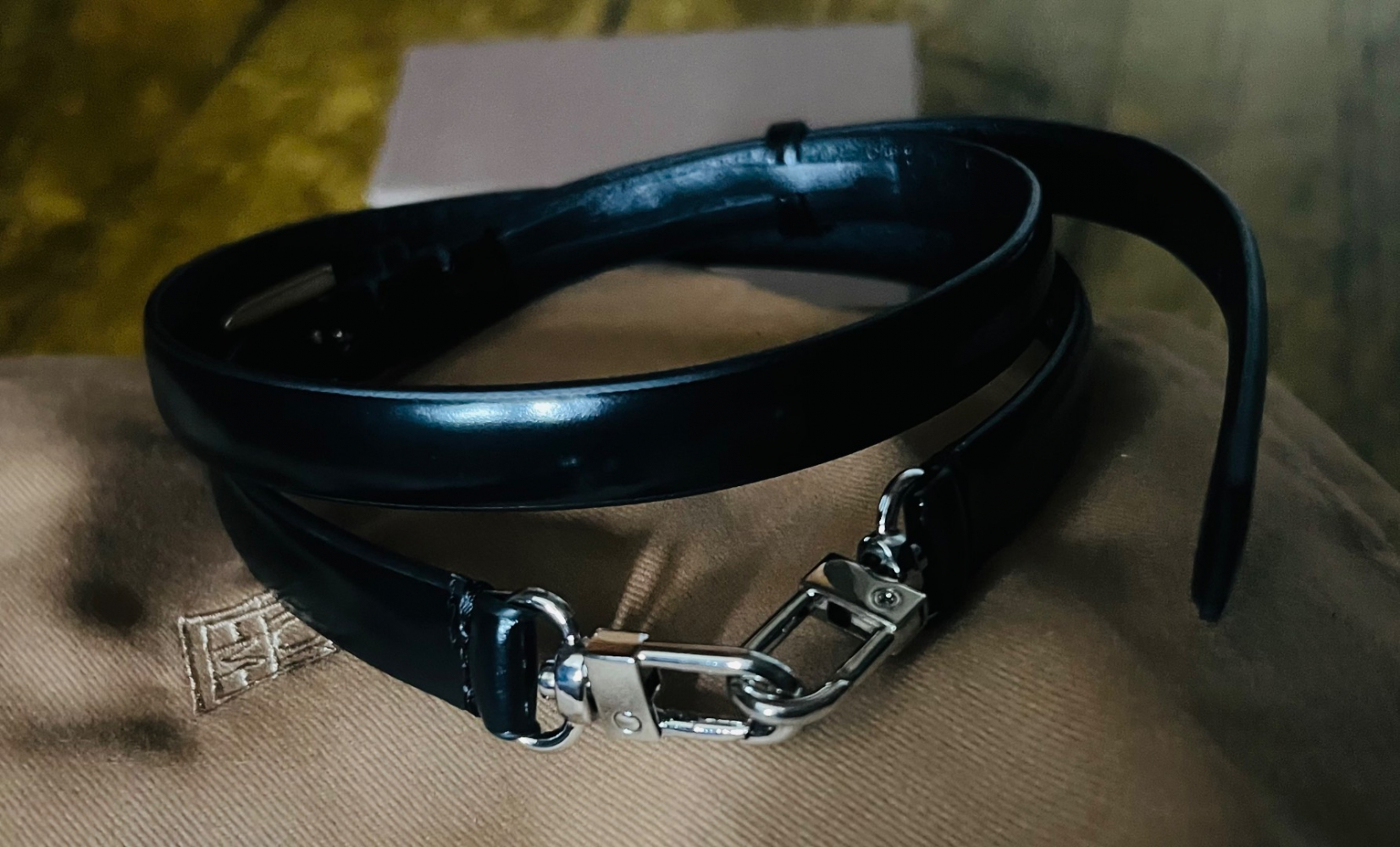 Toteme Ledergürtel mit doppelter Schnalle in Schwarz