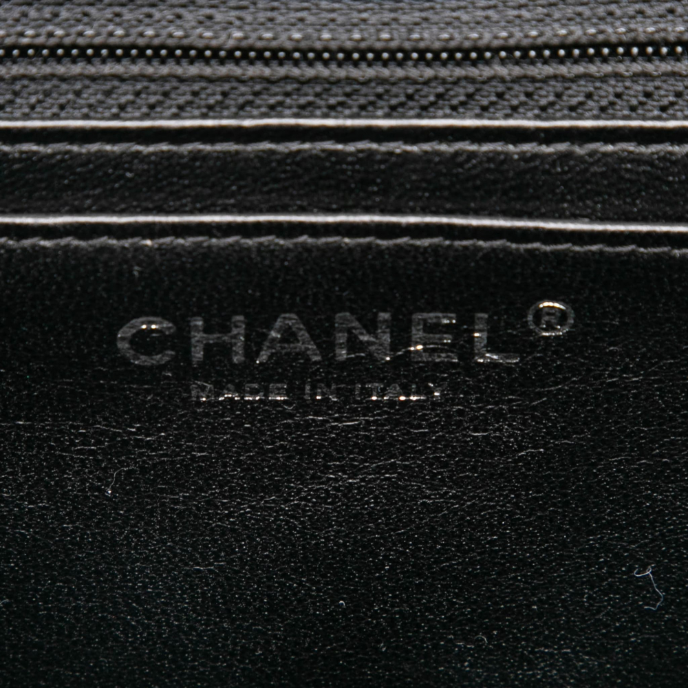 Chanel Classic Double Flap Jumbo Matelassè Caviar Leather Flap Handbag Black