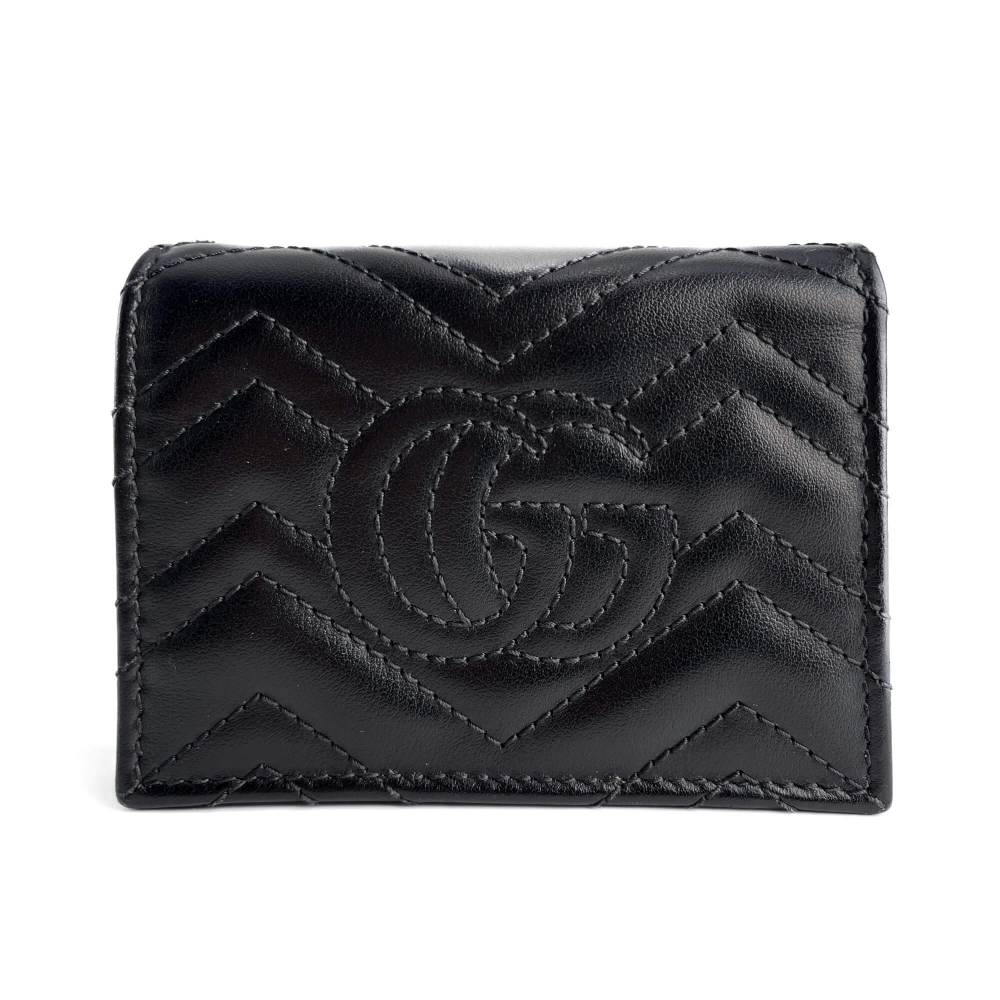 Gucci GG Marmont Small Leather Matelassé Cards Holder Black