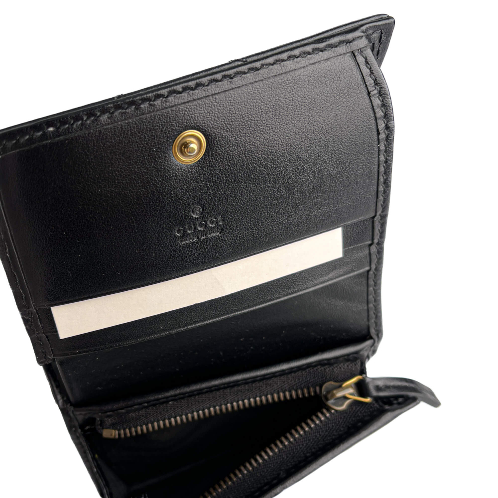 Gucci GG Marmont Small Leather Matelassé Cards Holder Black
