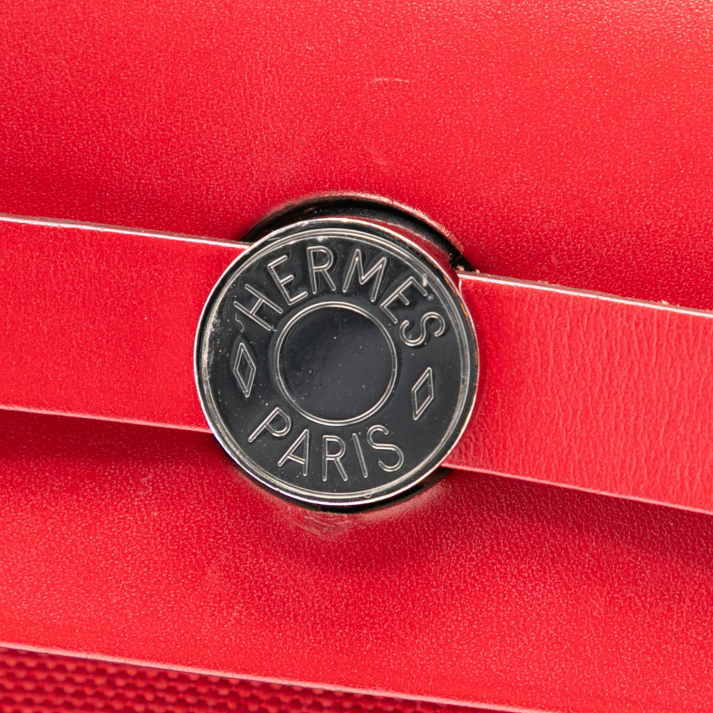 Hermès Herbag PM Canvas 1 pouch Top-Handle Handbag Red