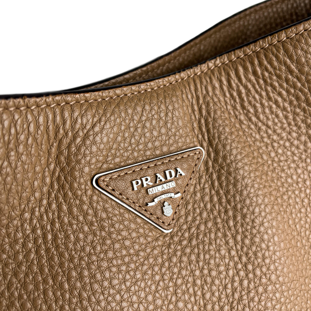 Prada Hobo Daino Leather Shoulder Bag Beige