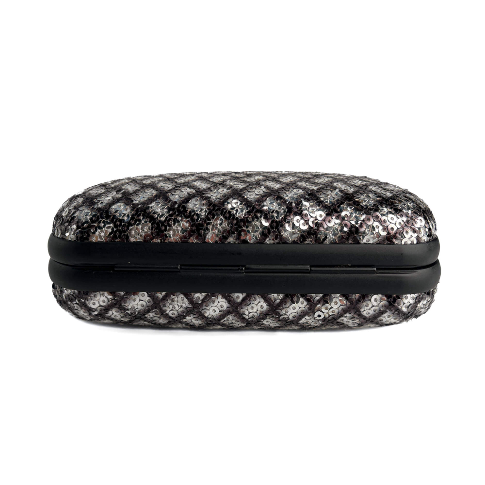 Bottega Veneta Knot Leather & Sequin Minauderie Clutch Bicolor
