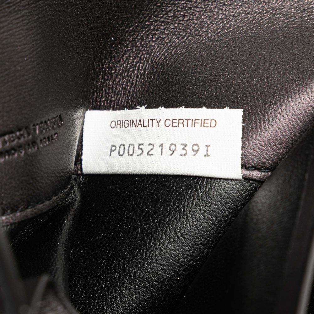 Bottega Veneta Black Nappa Intrecciato Grommet Scalloped Edge Long Wallet Italy