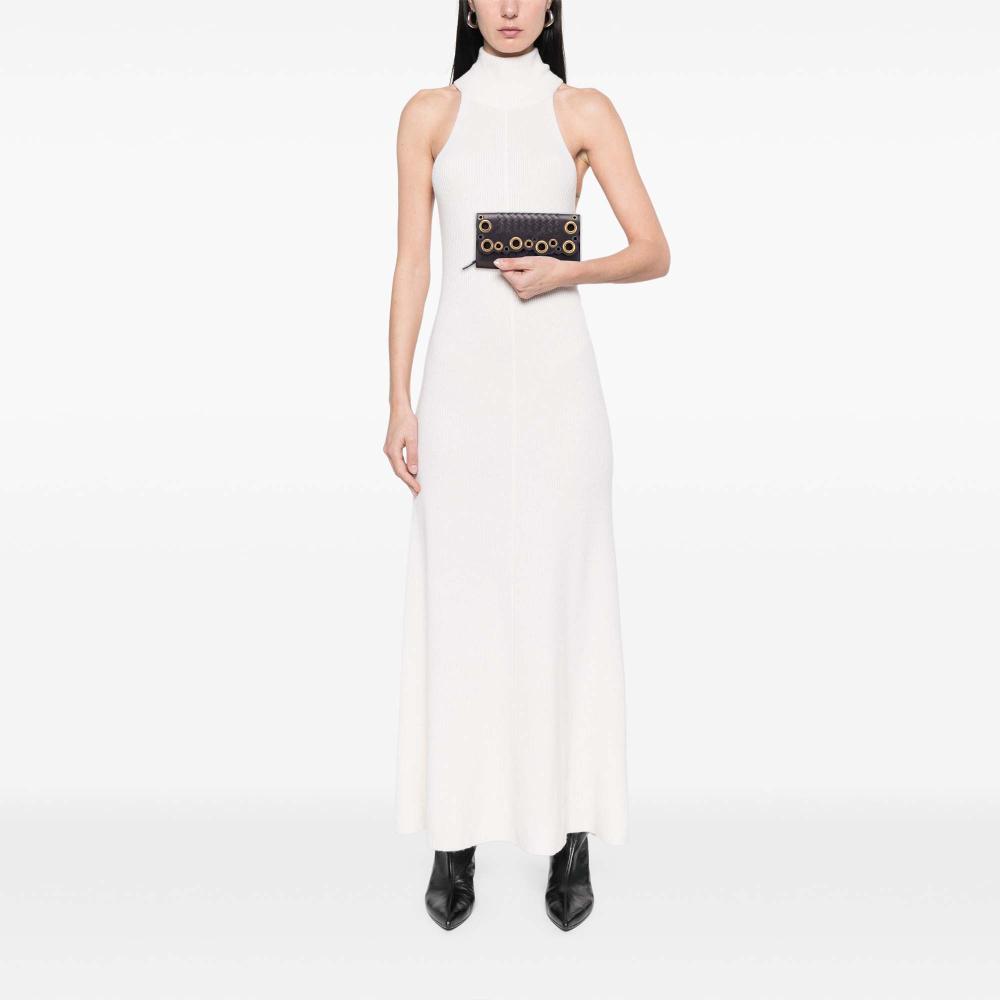 Bottega Veneta Black Nappa Intrecciato Grommet Scalloped Edge Long Wallet Italy